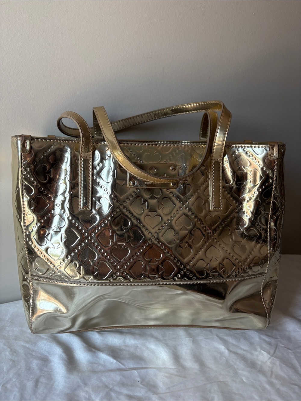 kate spade Metallic Gold Embossed Tote - Picture 1 of 7